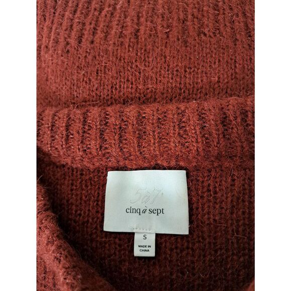 Cinq a Sept womens small sweater mohair boxy preppy shabby chic rust earthtone - Picture 7 of 10